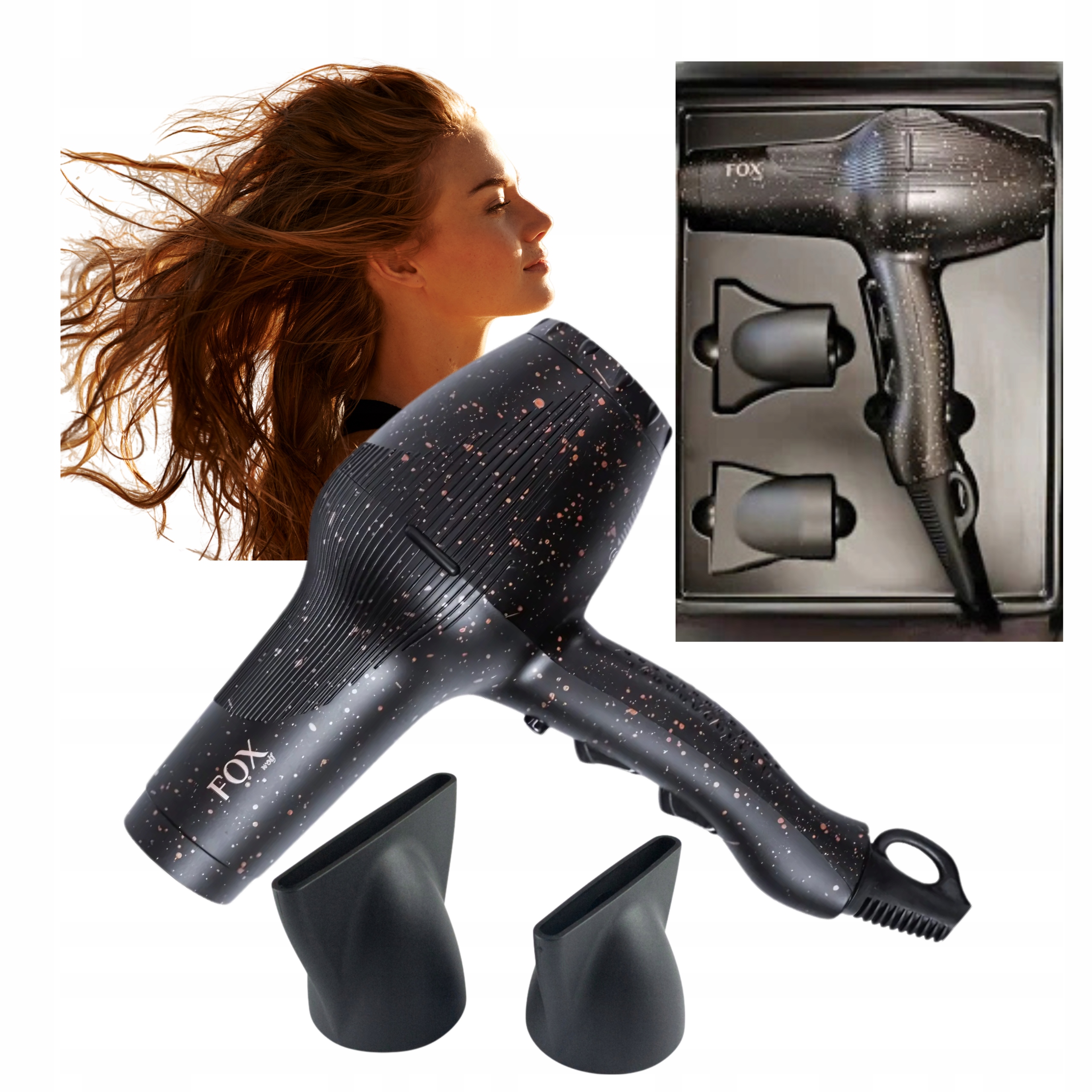 Suszarka do Włosów Fox Wolf 2100W Jonizacja Zimny Nawiew 2 koncentratory