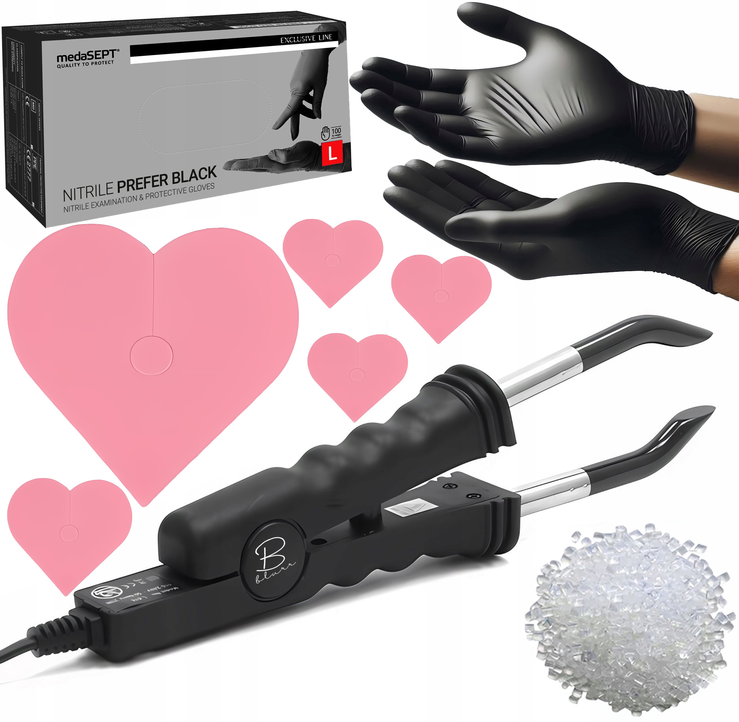 Sada na prodlužování vlasů Hair Extension Svařovací stroj Keratin Krytky