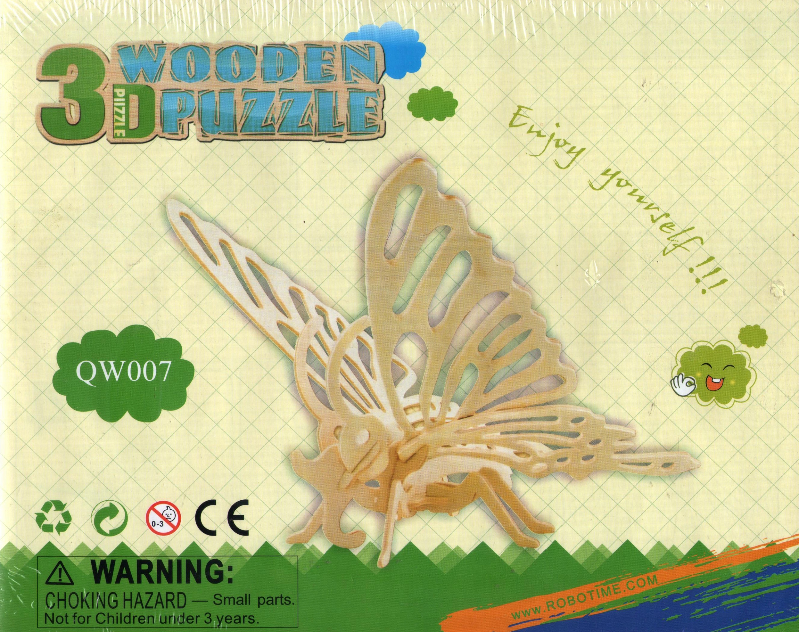 Puzzle 3d z drewna- motyl