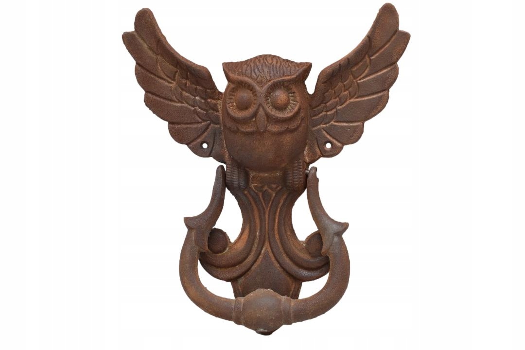 mega ŻELIWNA KOŁATKA drzwi sowa PUCHACZ dzwon