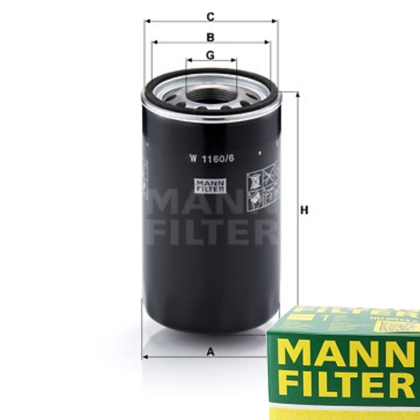 1160/6 - Масляный фильтр MANN-FILTER для NEW HOLLAND TL