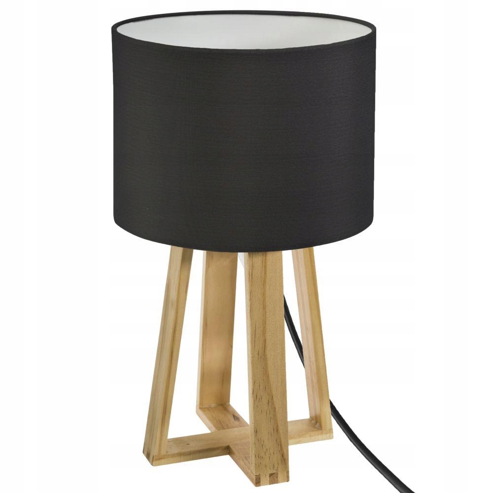 

Lampka na biurko czarna lampa nocna abażur Scandi