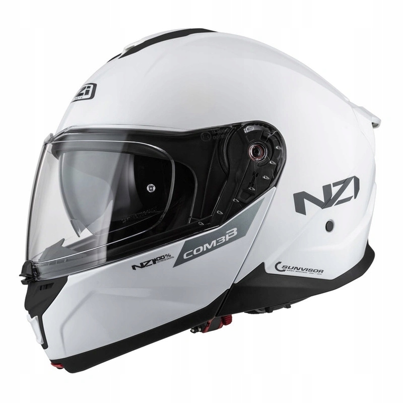 Motocyklová prilba Nzi Combi 3 Duo White biela Darčeky
