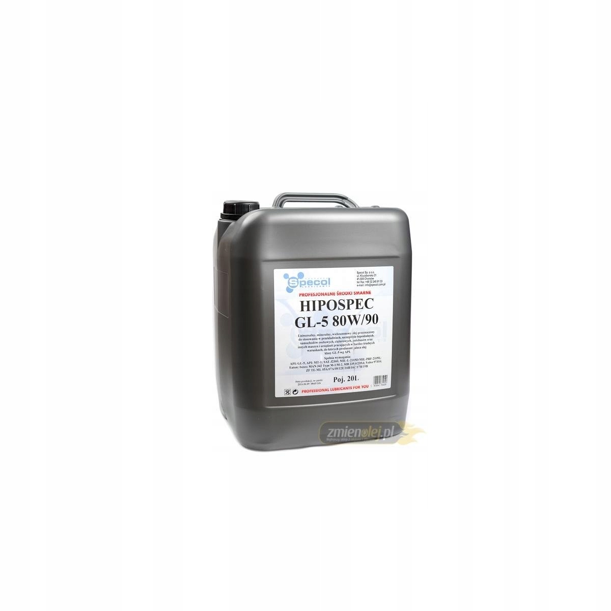 OLEJ SPECOL 80W90 20L GL5 LS HIPOSPEC / PRZEKŁADNIOWY