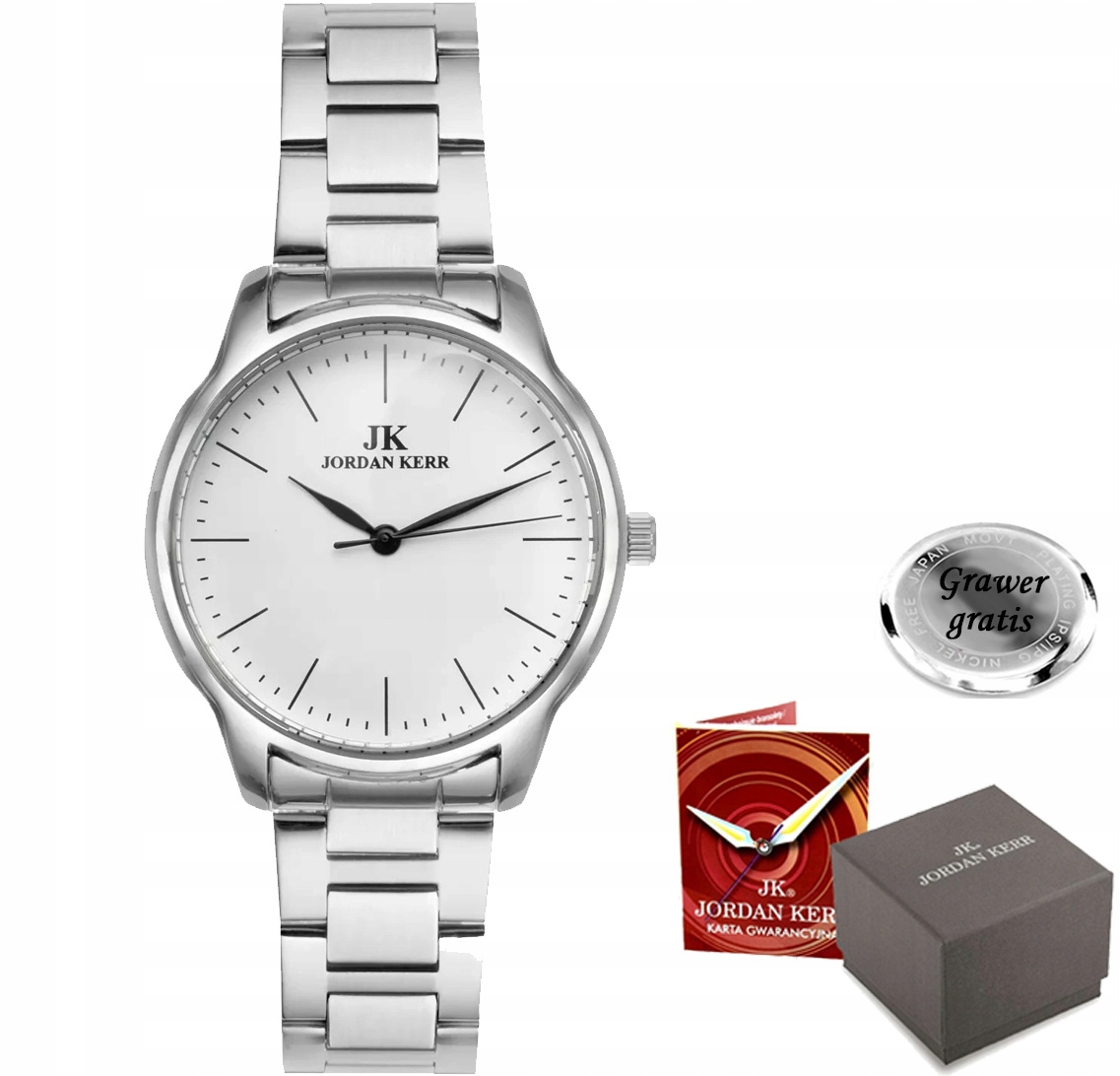 Pánské hodinky Jordan Kerr z oceli na náramku – velký čitelný ciferník