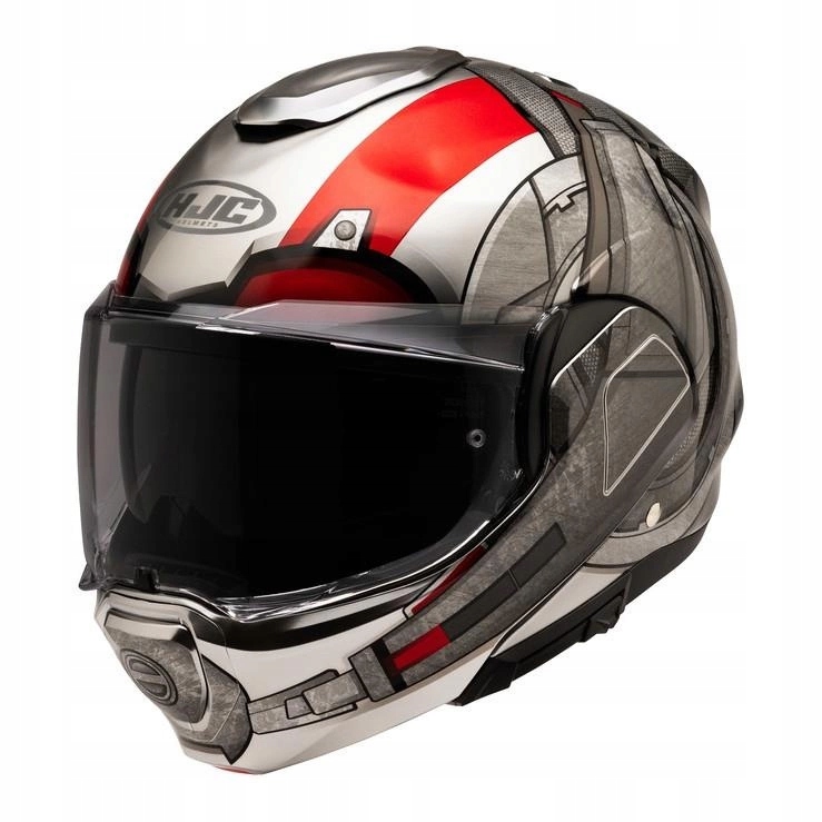 Čeľusťová prilba Hjc F100 Ant-man Marvel Silver/red strieborná červená Darčeky