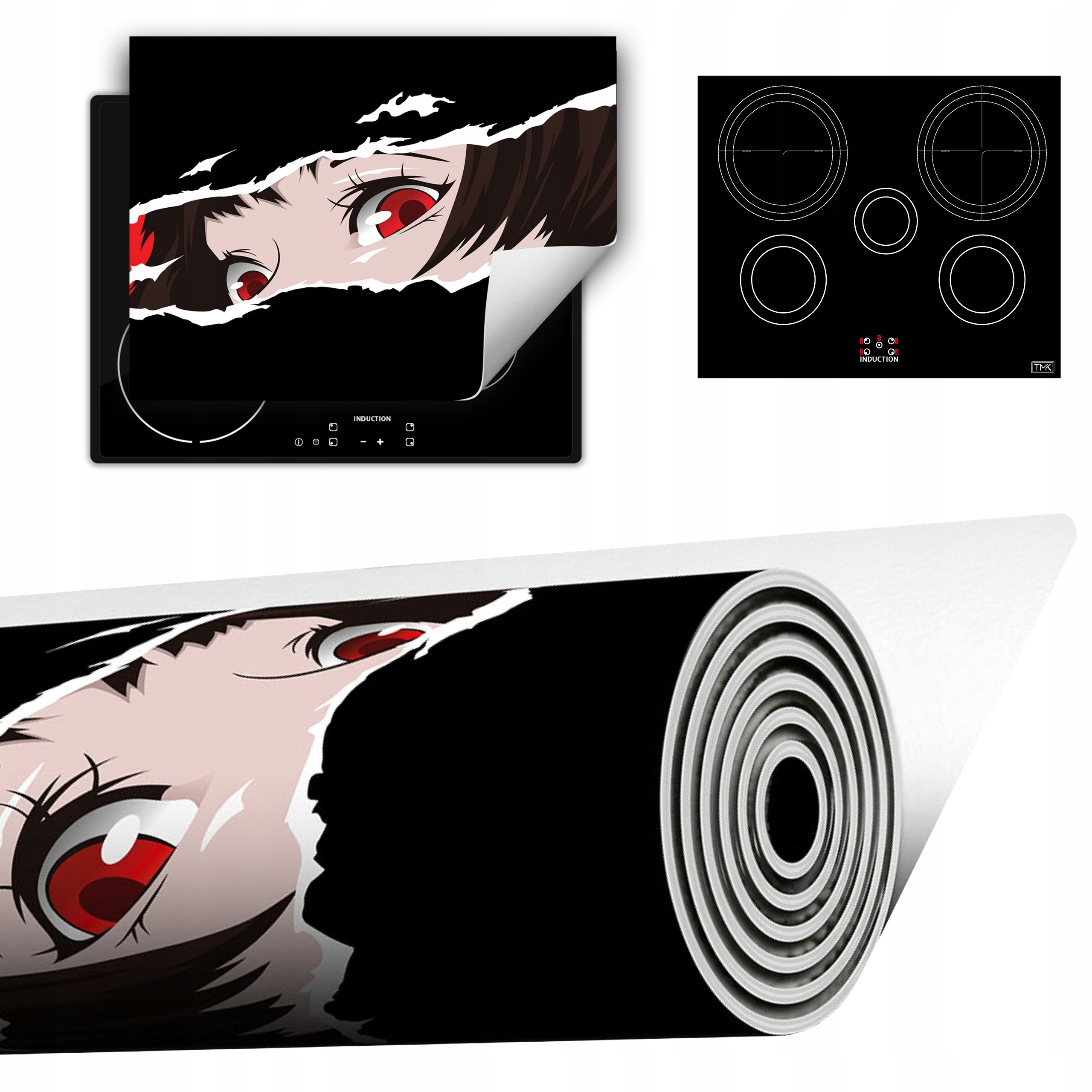 Vinylová Podložka Do Kuchyně Více Místa 70x52 černá anime