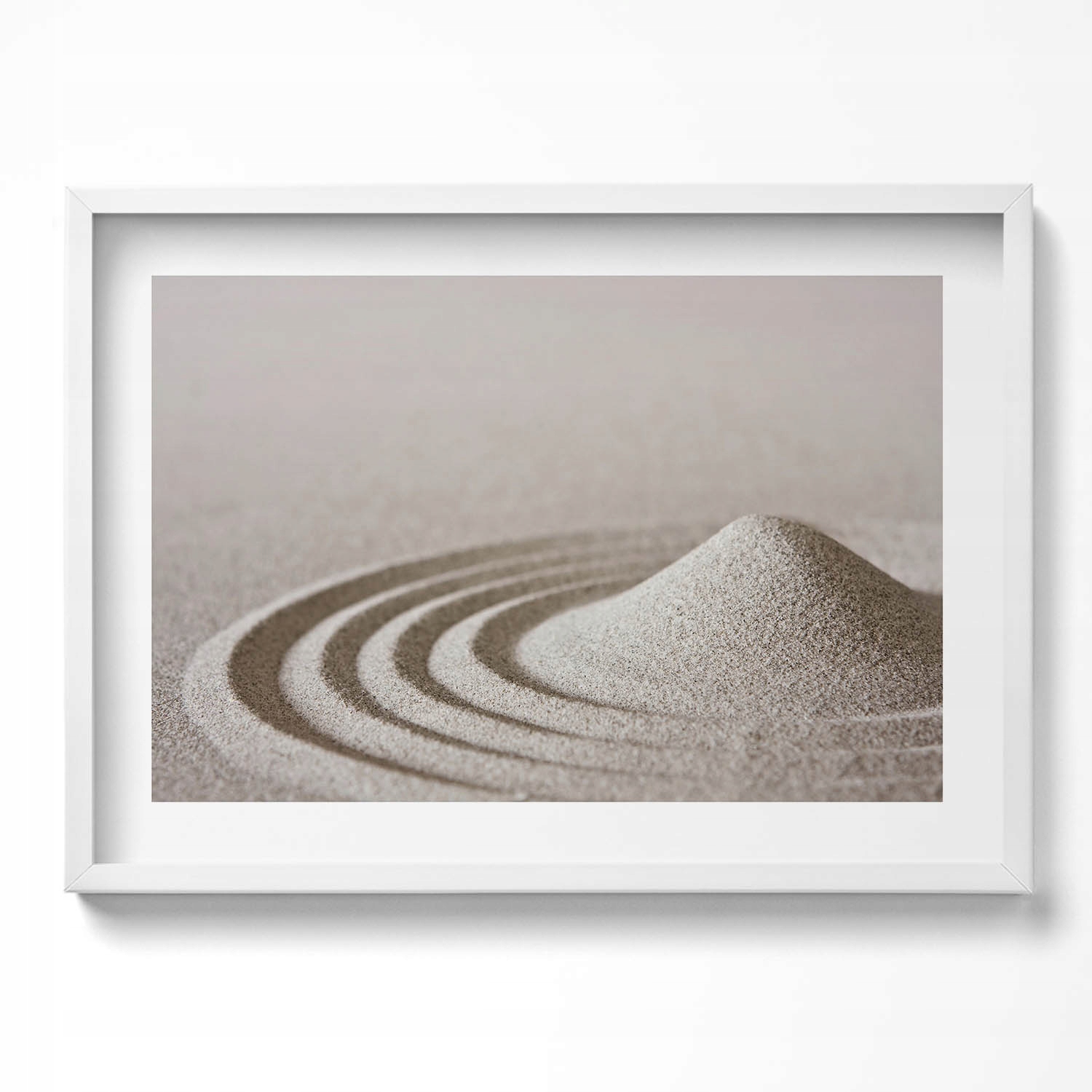 Dekorace obraz v rámu na zeď Zen kopec písku v boho stylu 70x50 cm