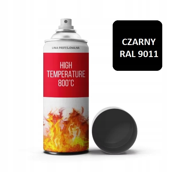 Farba Lakier Spray 400ML Żaroodporny Czarny 9011
