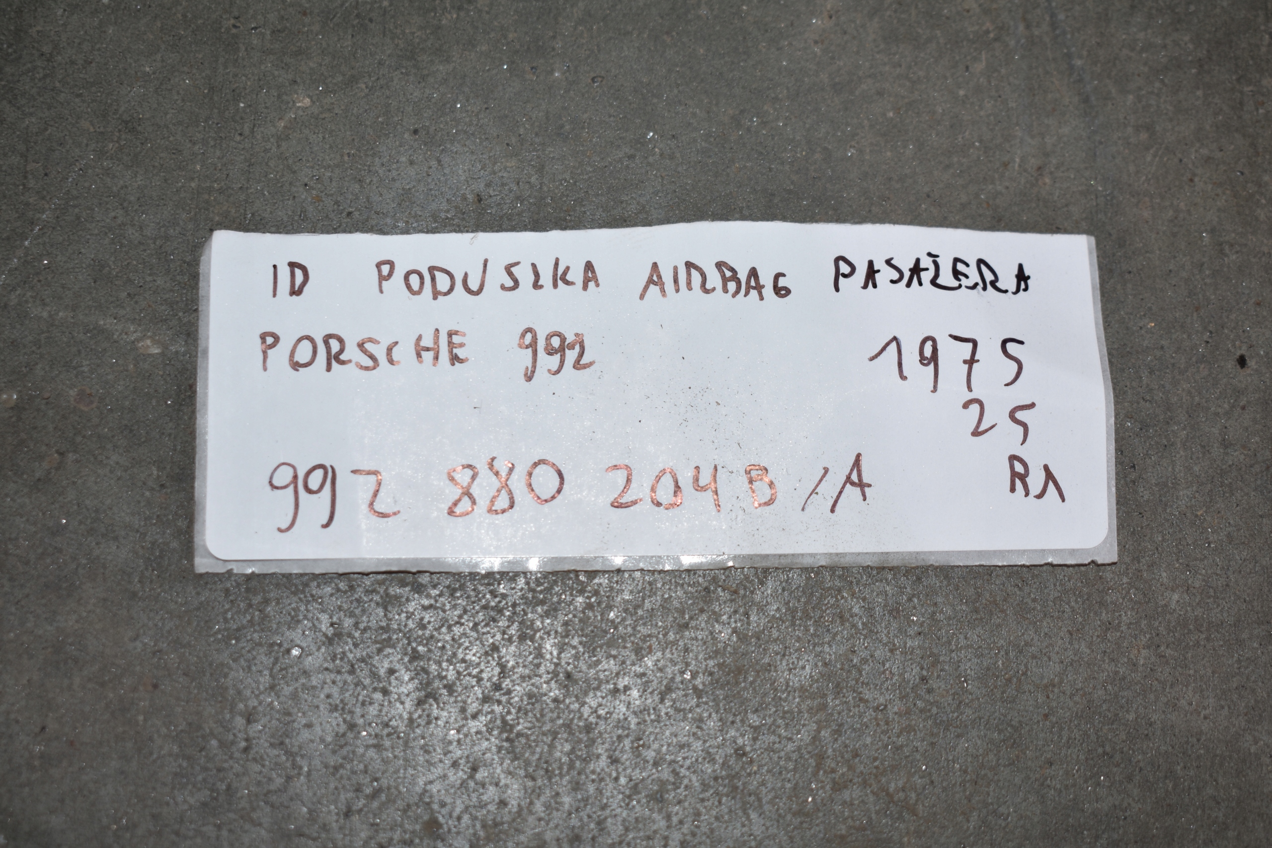 IDEALNA airbag airbag spolujezdce PORSCHE 992 1