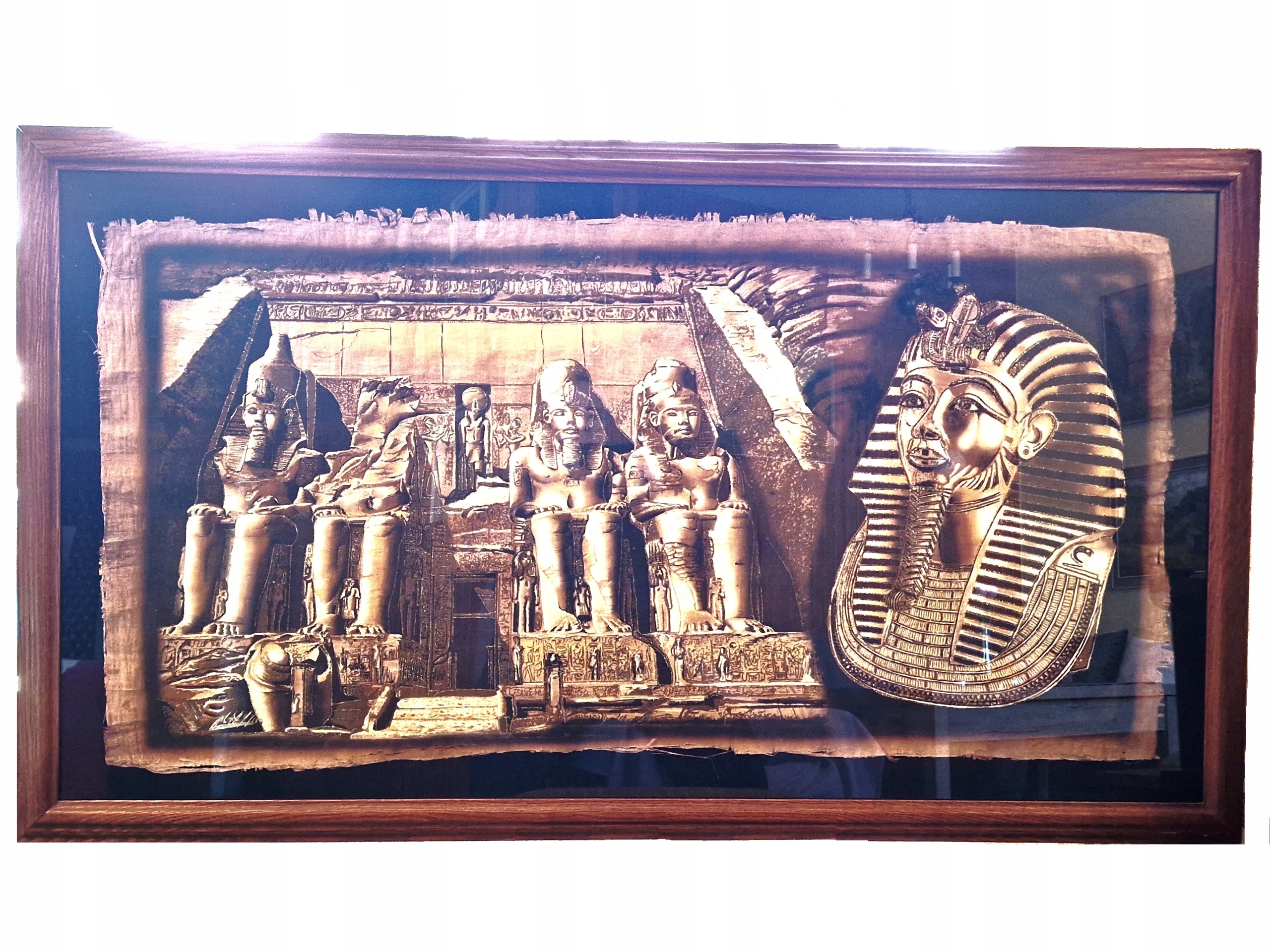 PAPIRUS EGIPT - OLBRZYMI (140,0 cm x 80,0 cm) OBRAZ W OSZKLONEJ RAMIE /X129