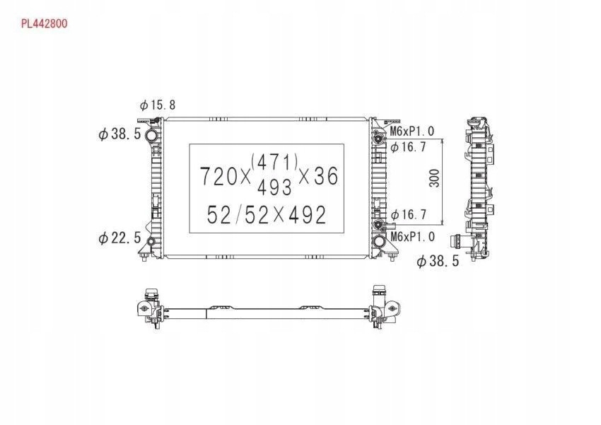 KOYORAD PL442800 Chłodnica silnika