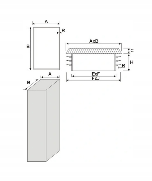 Zaślepka 60x110 korek zatyczka profil Kolory rura Marka Logist system