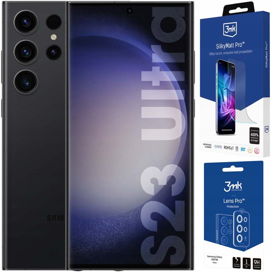 Zestaw 3MK Do Galaxy S23 Ultra Matowa Folia Na Ekran Szkło Na Aparat