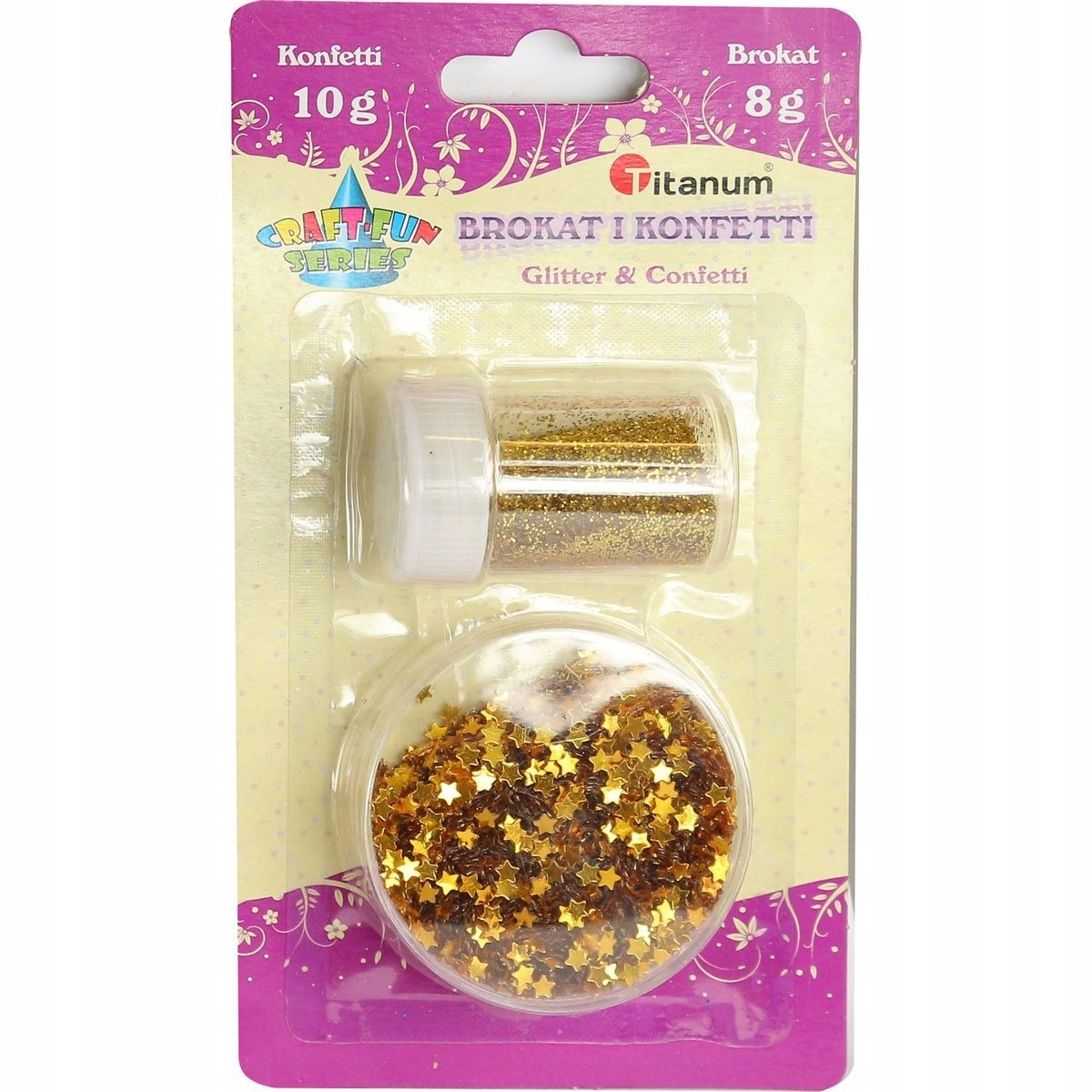 

Zestaw brokat konfetti 18g Titanum Złoty