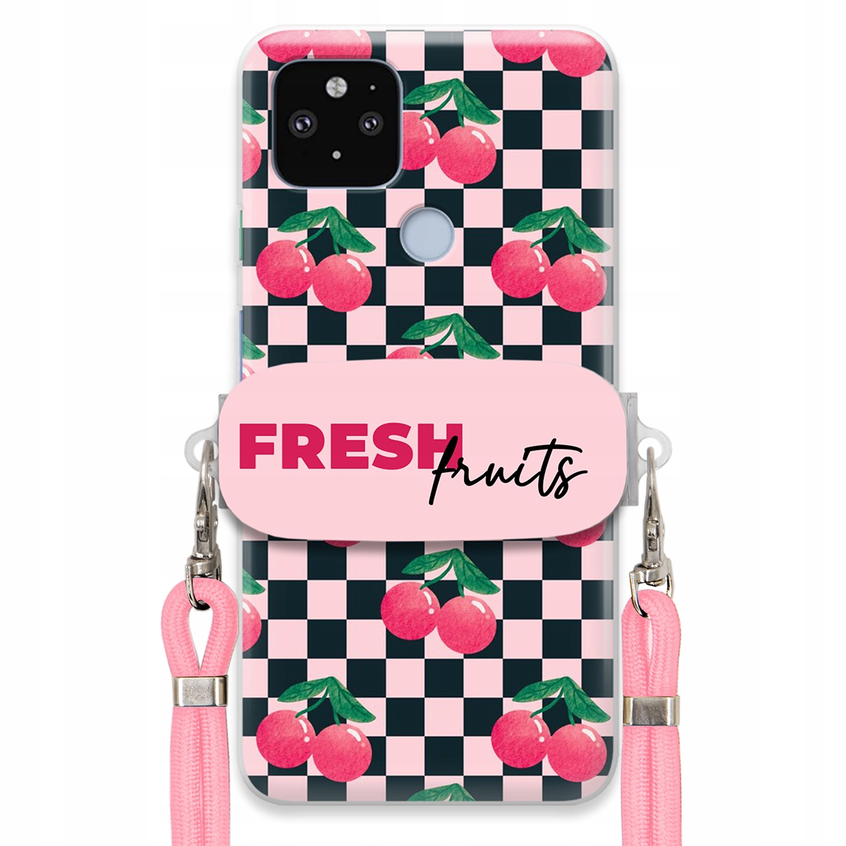 Puzdro pre Google Pixel 5XL Crossbody vodítko držiak šachovnice Fresh Fruits