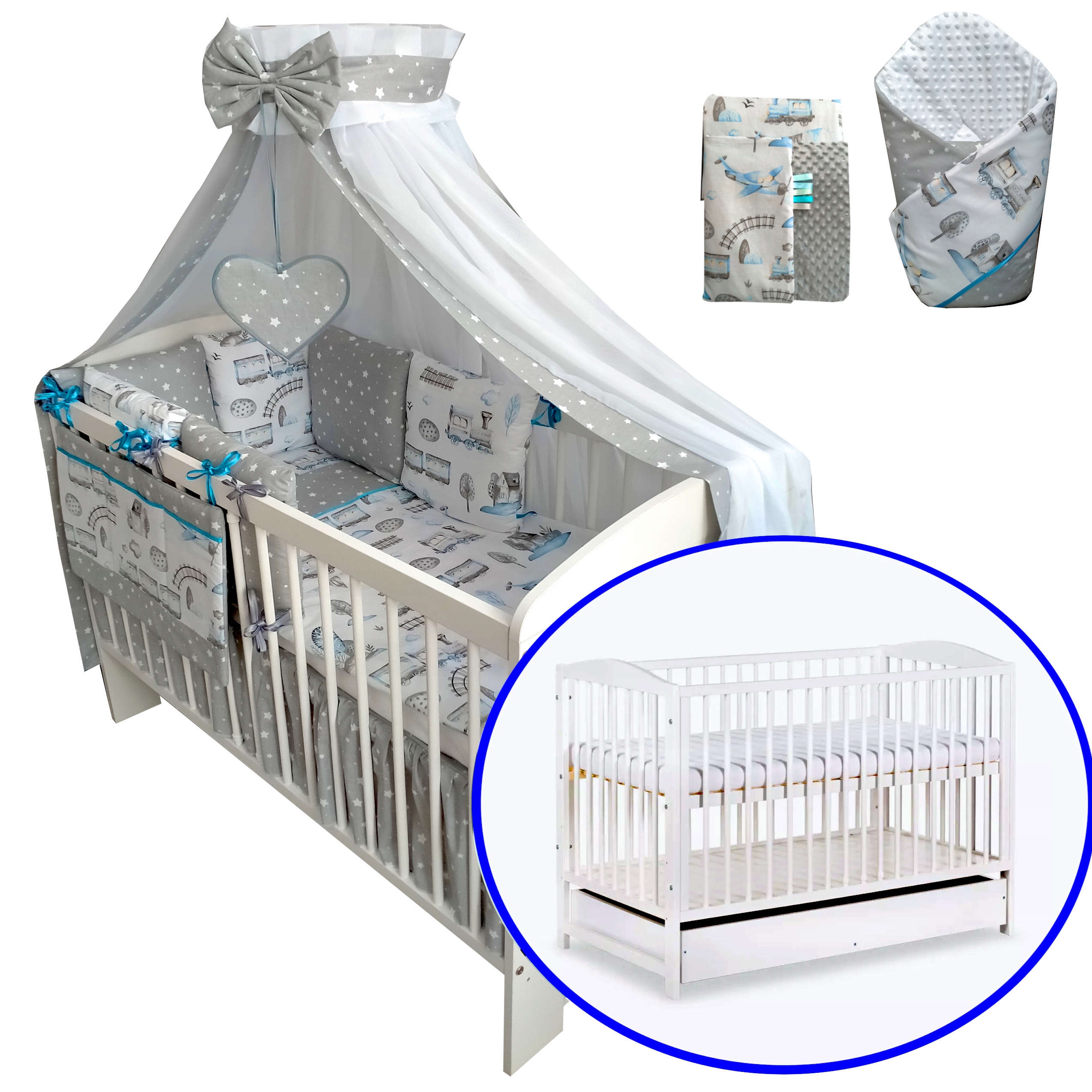 

Łóżeczko Henry z szufladą biały mater pośc 23 elem