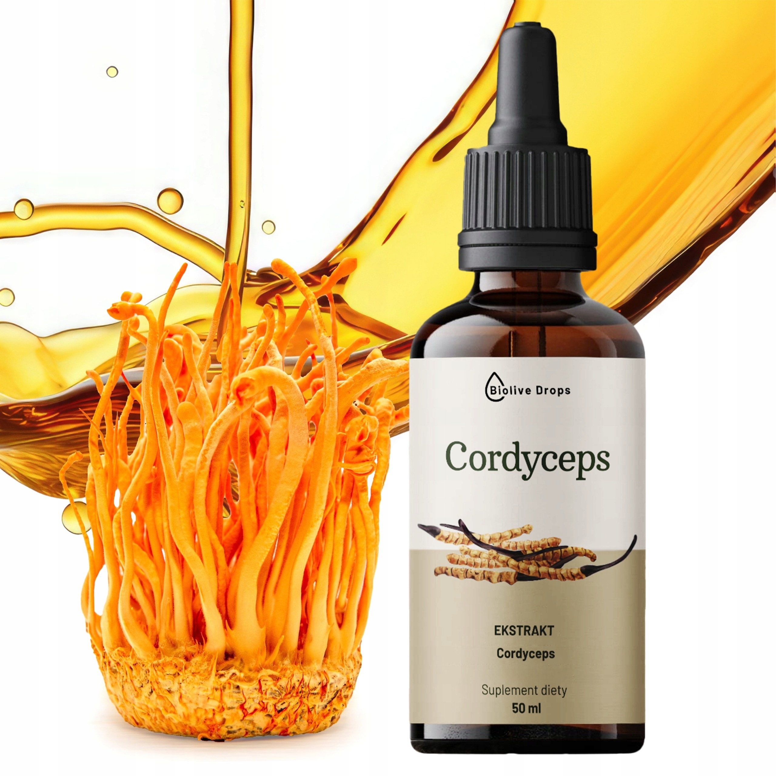 Cordyceps Krople Suplement Ekstrakt Mikrocząsteczkowy 50 ml