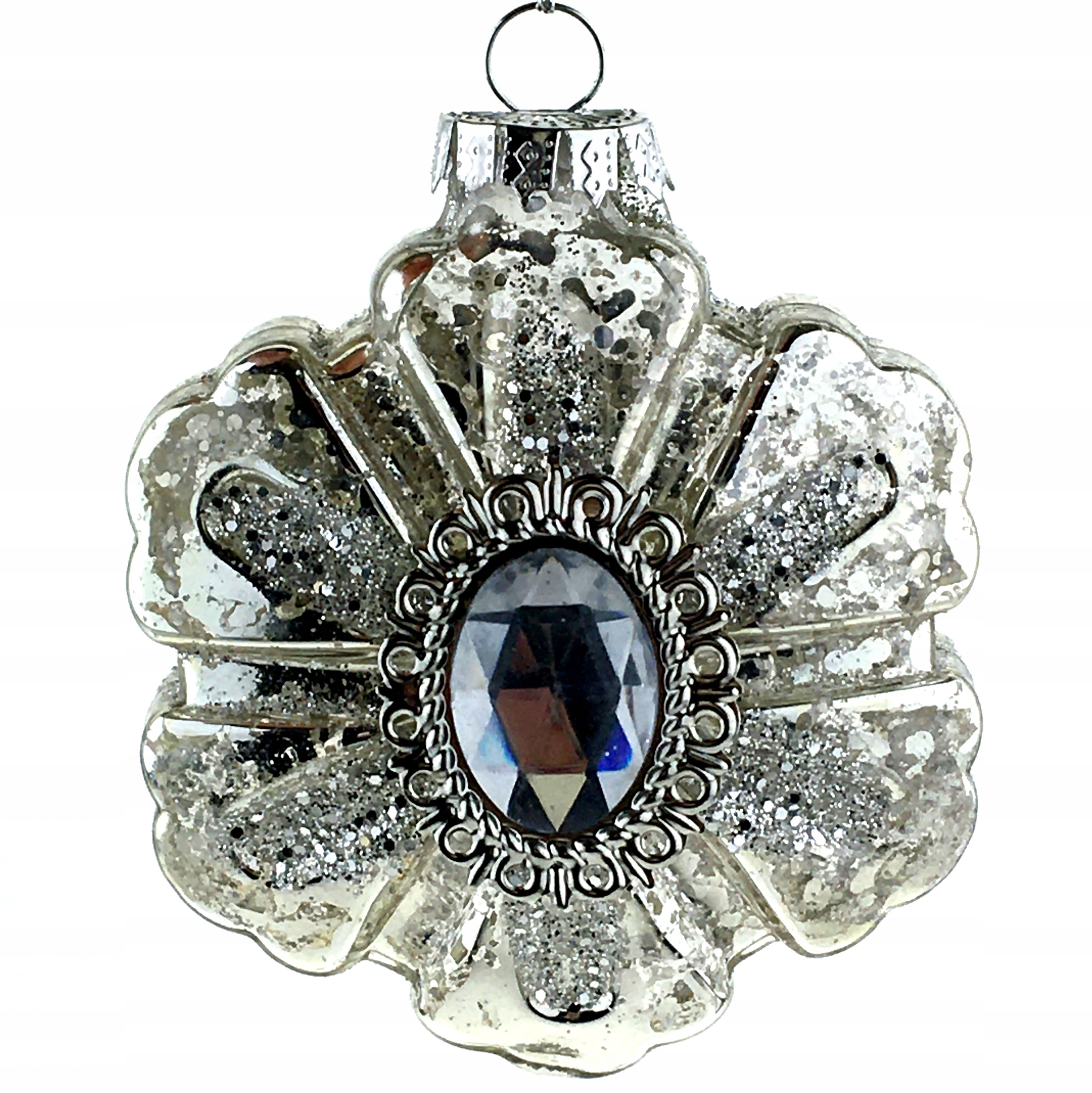 

Bombki Choinkowe Szklane Kształtki Srebrne 8 cm