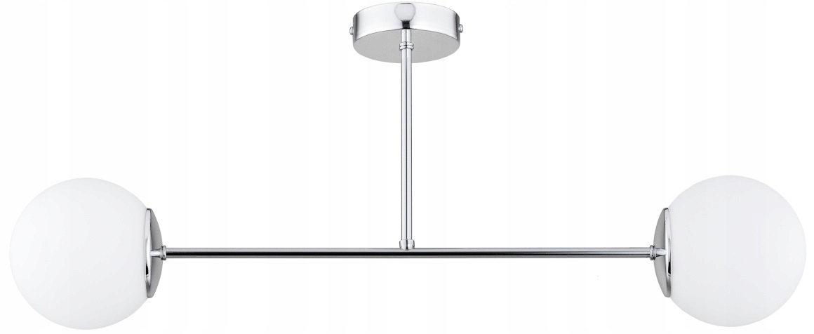 Lampa Wisząca Sufitowa Żyrandol Chrom Białe Kule Milo Led E27