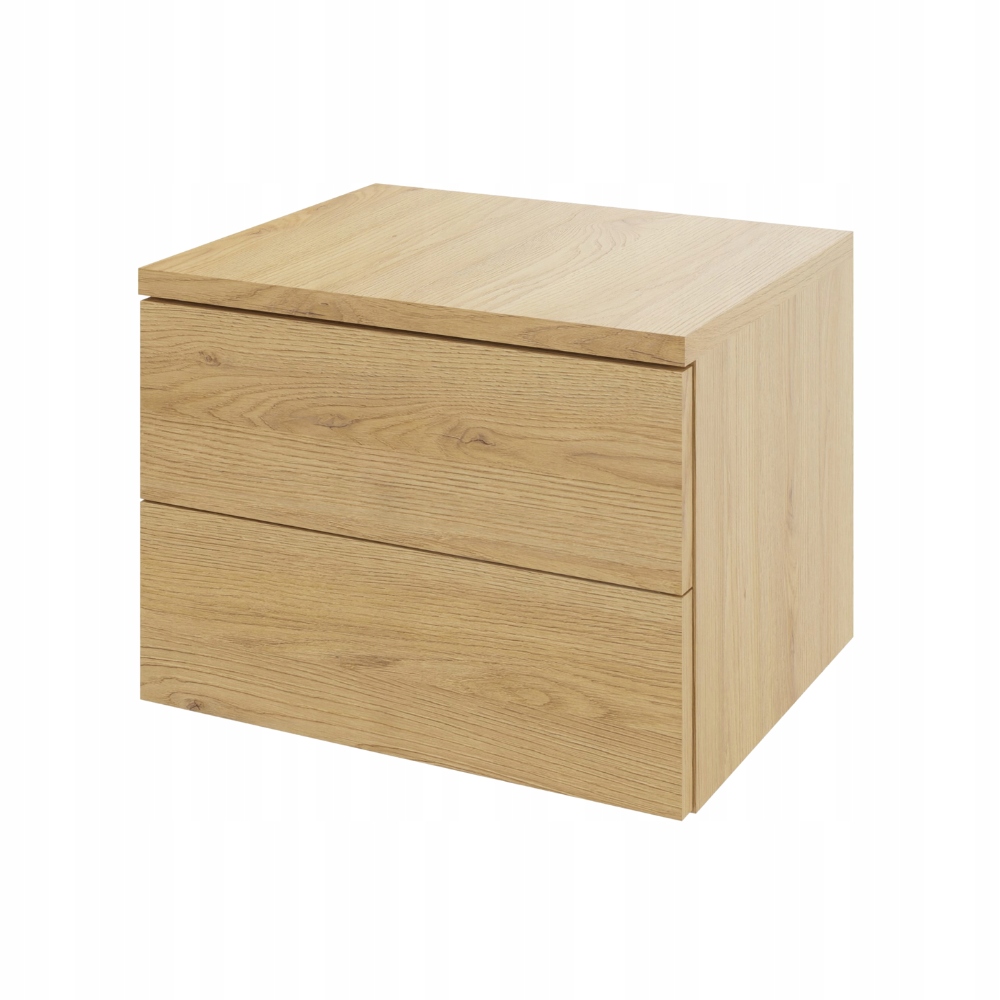 Noční stolek závěsný se dvěma zásuvkami, click-on, solární dub, šířka 50 cm