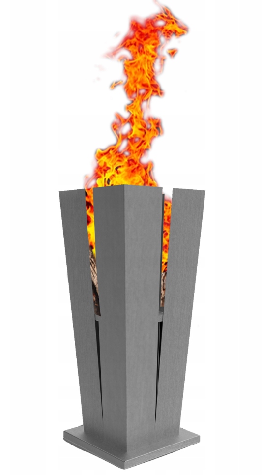 Zahradní kovové ohniště Vulcan s ohništěm, výška 100 cm