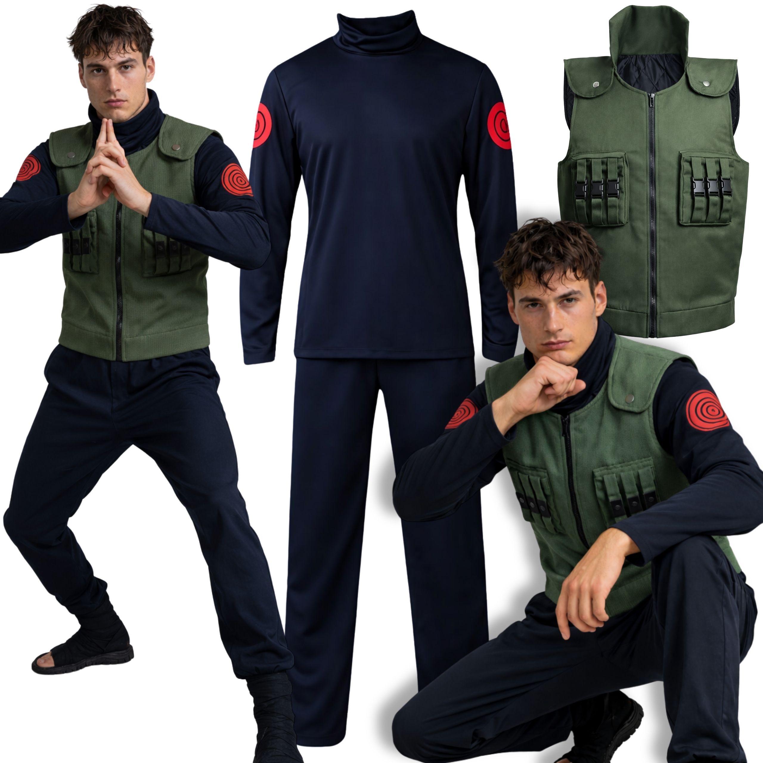 Kostým Naruto Kakashi Hatake Anime Cosplay Kostým Ninja S M 164 170 CM