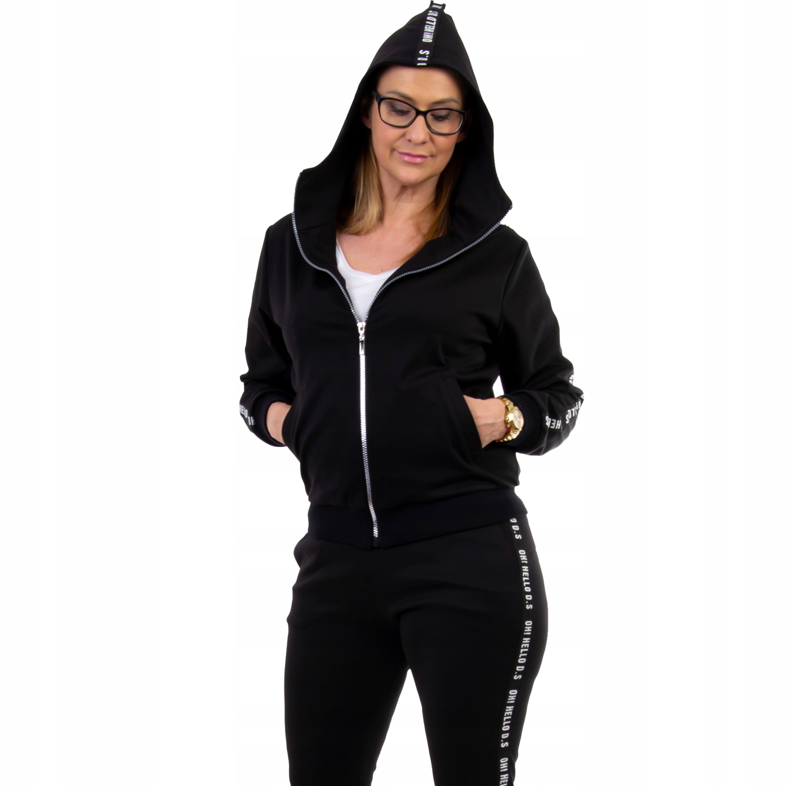 

Z173 Dres Z Kapturem I Lampasem Czarny r 42