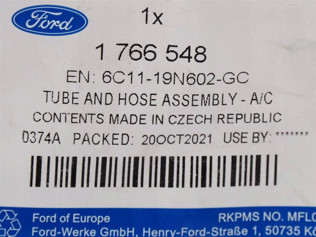 RURA KLIMATYZACJI TRANSIT 2006 2014 Car type Cargo vans