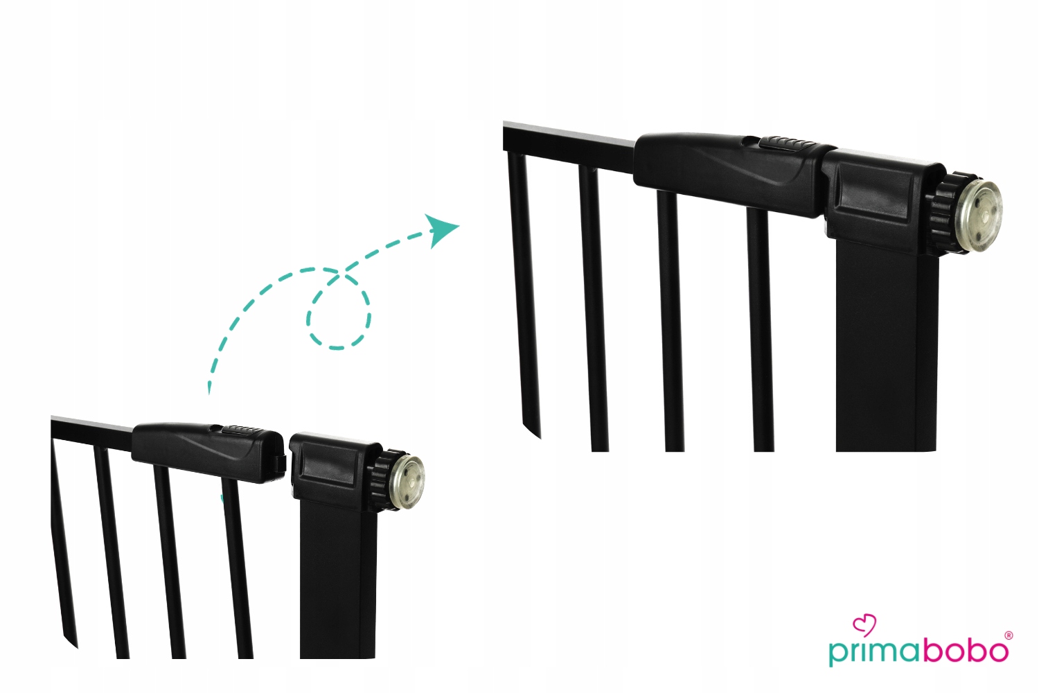 BRAMKA zabezpieczająca na schody i drzwi CZARNA ROZPOROWA 76-111 Kolor czerń