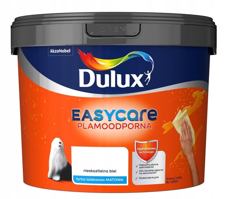 

Farba Dulux Easy-care 9L Nieskazitelna Biel