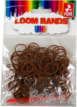 

Brązowe gumki do bransoletek Loom Bands 200