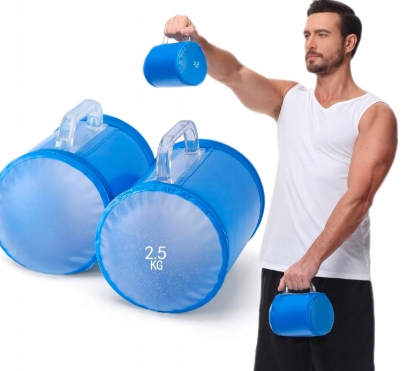 Hantle Wodne Składane Regulowane Para 5 Kg Do Treningu