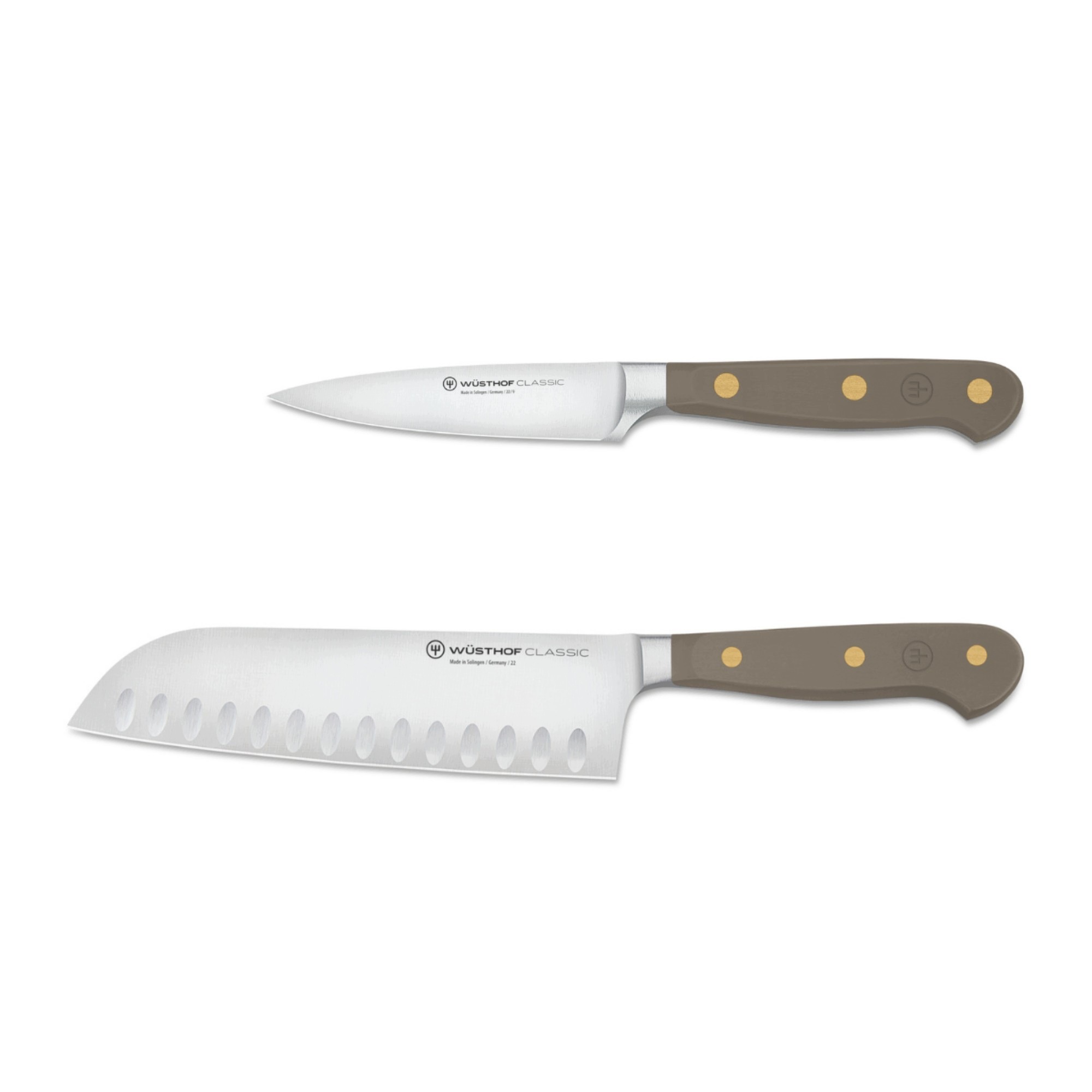 Zestaw 2 noży Wüsthof Classic Color Velvet Oyster Santoku i do warzyw