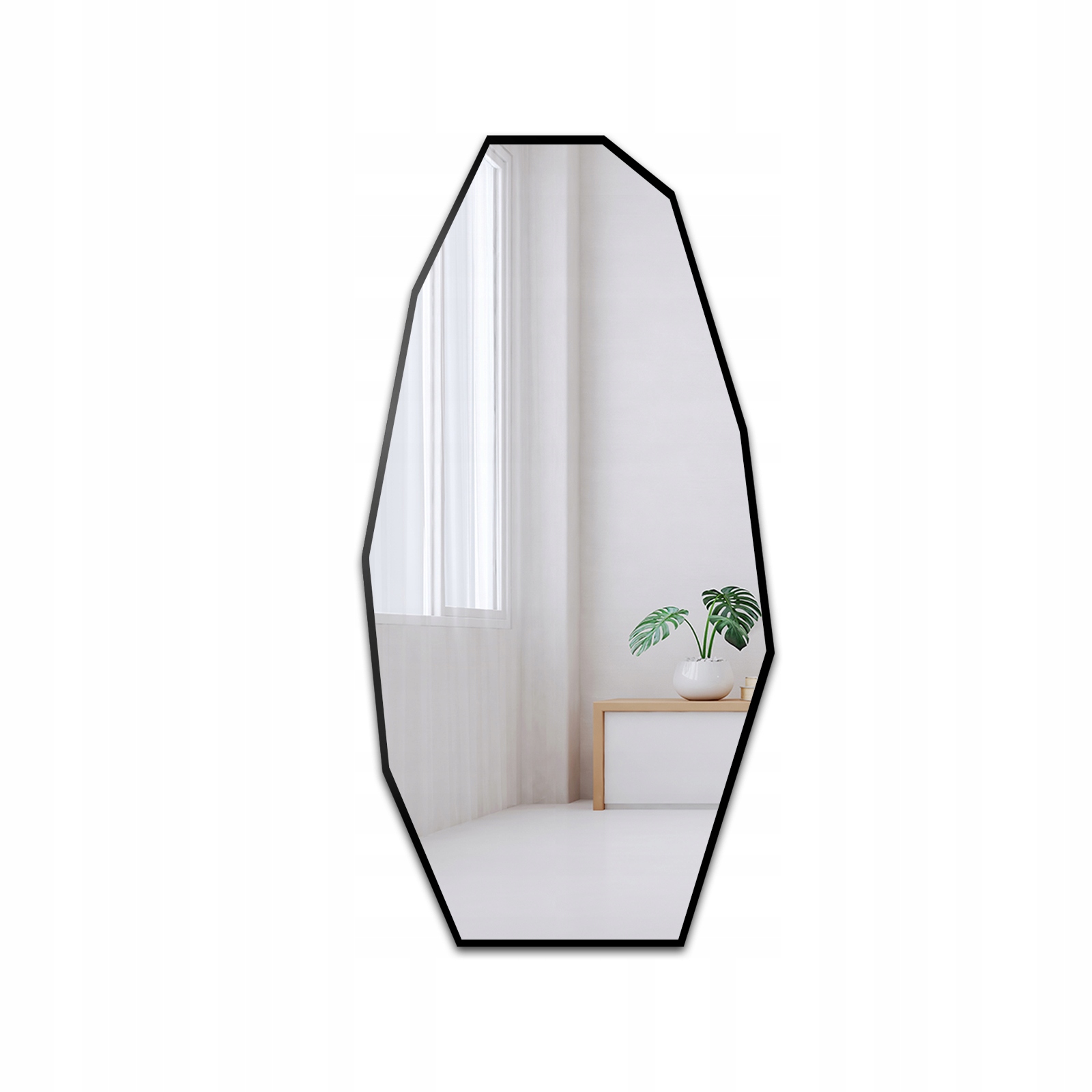 Organické Zrcadlo Pyryt v černém Mdf rámu 75x150 moderní