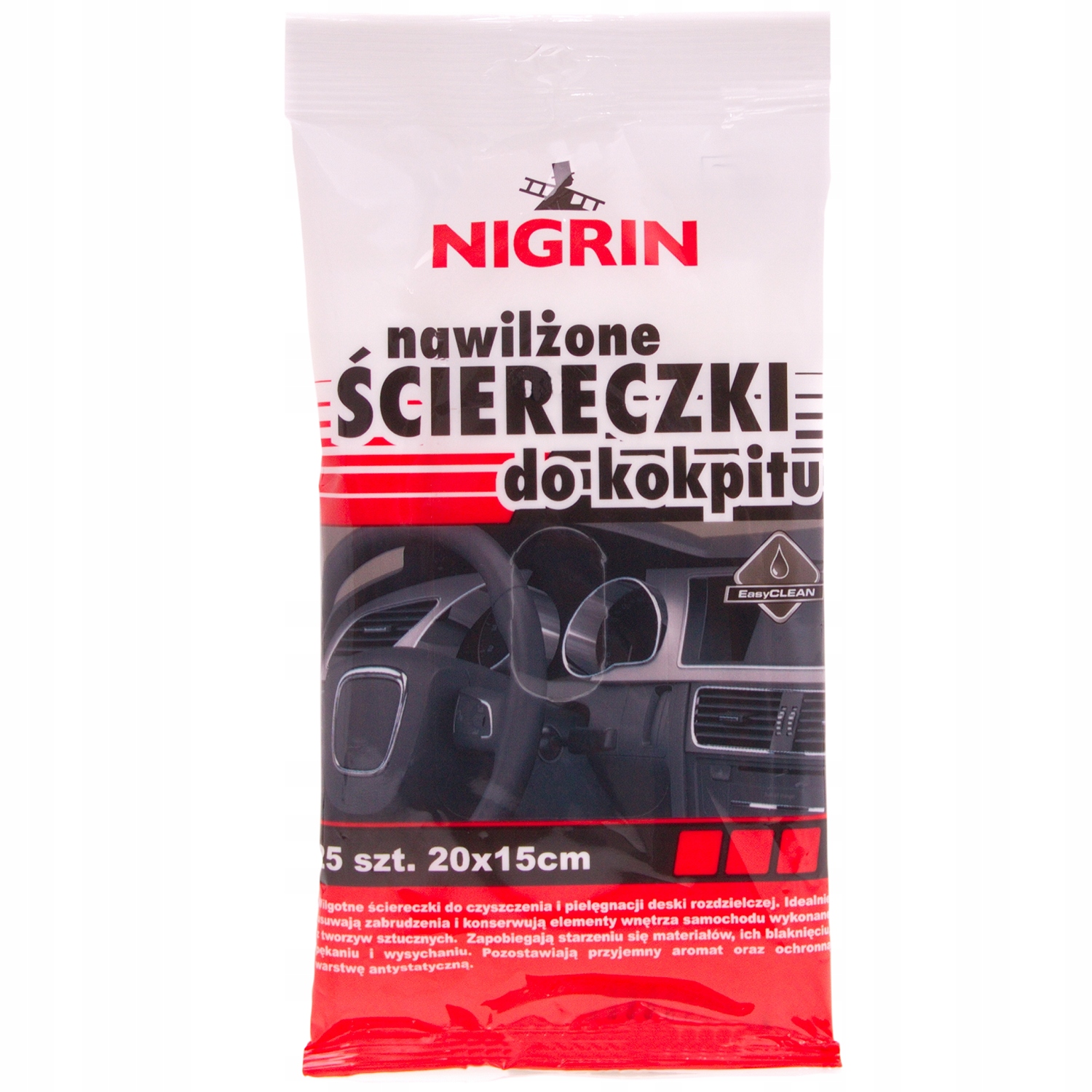 

Ściereczki Chusteczki Nawilżone do Kokpitu 25 szt.