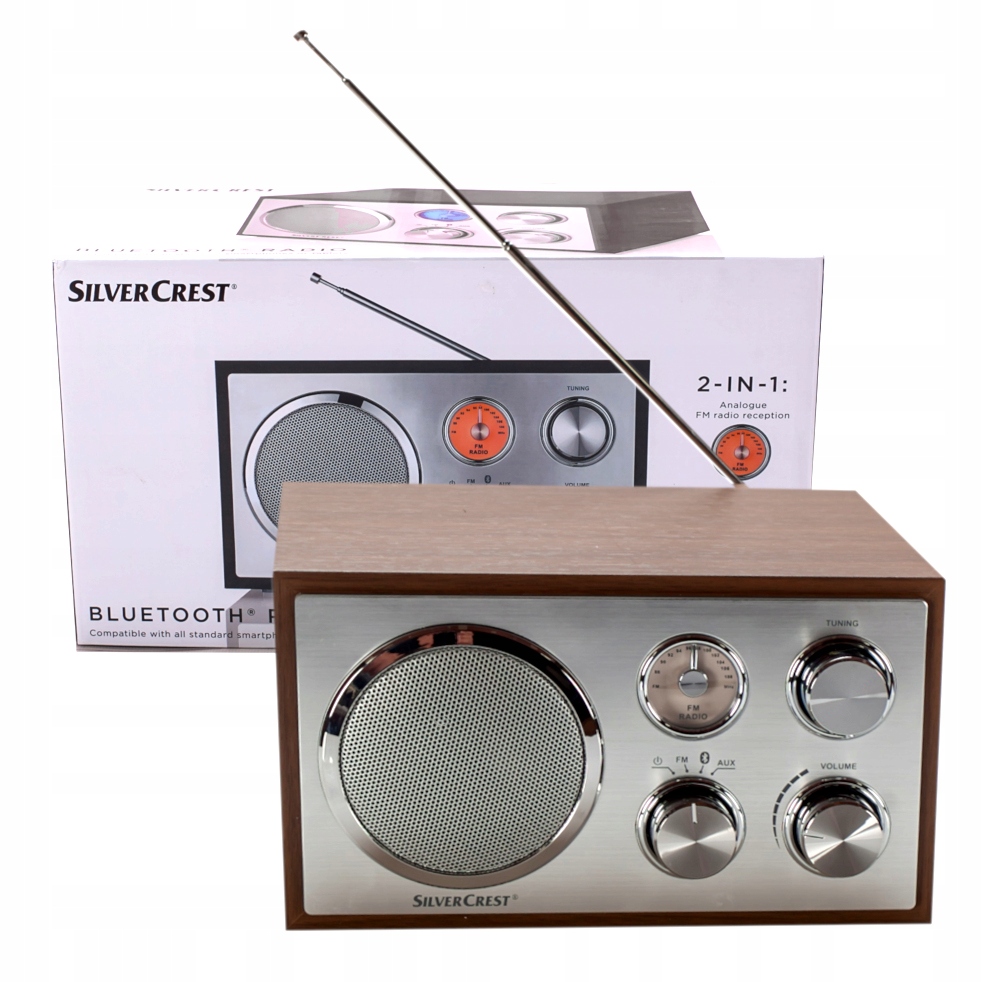 Radio kuchenne Retro dla seniorów Silver Crest Bluetooth Aux