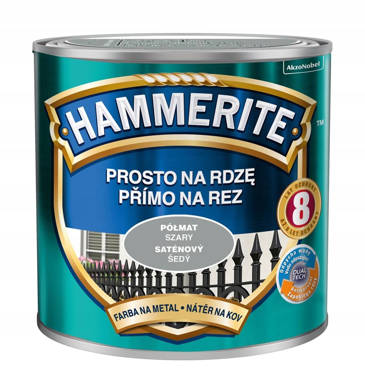 

Hammerite Farba na rdzę 2,5L Szary Półmat