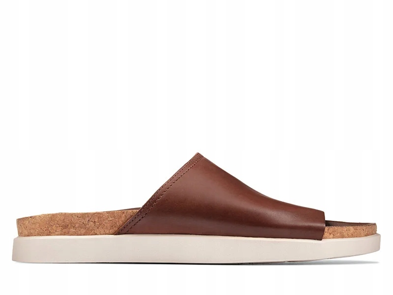 Clarks Pánské pantofle Sunder Slide velikost 41 hnědé, přírodní kůže
