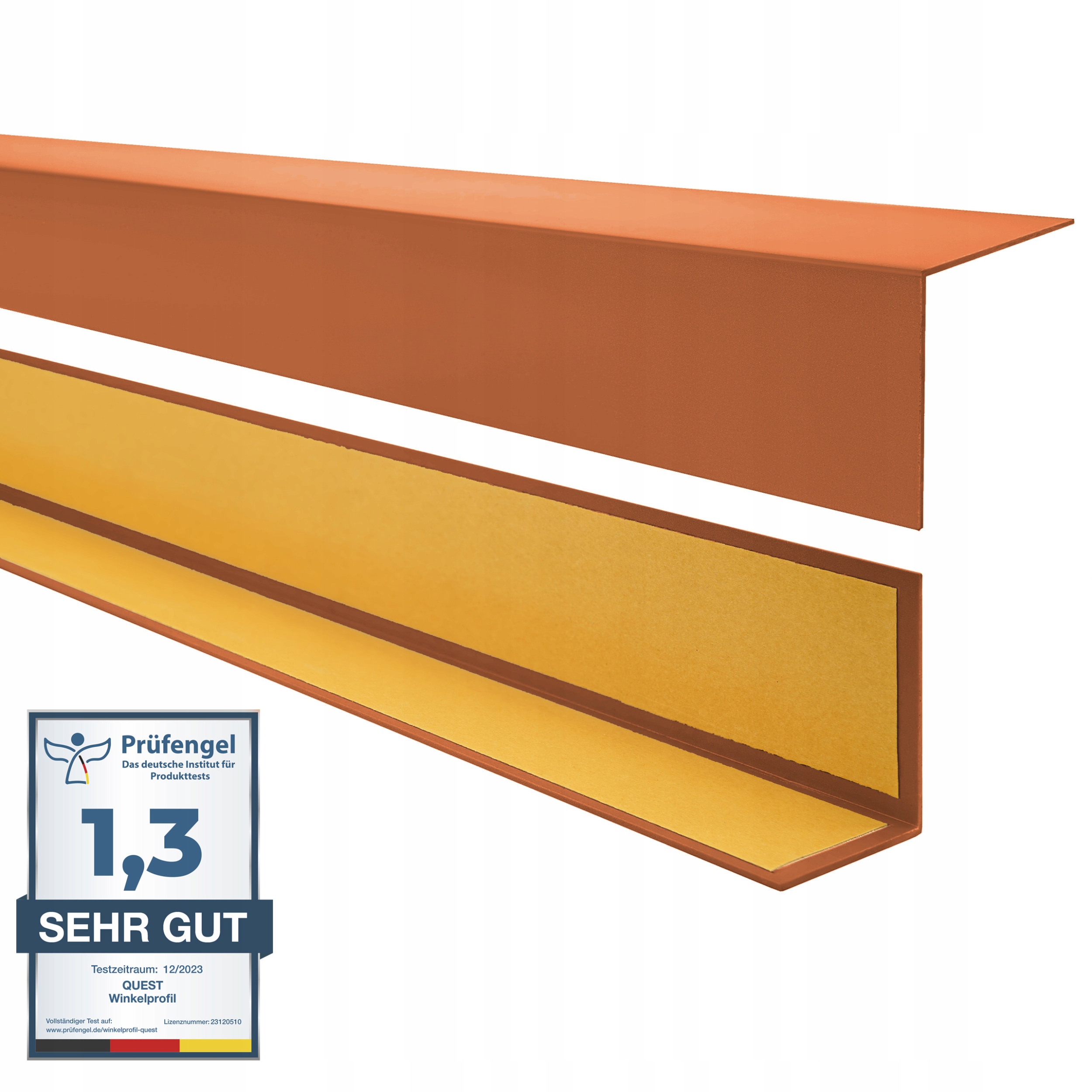 Tvrdý uholník Pvc, uhlový, samolepiaci, tehlový, 20x20 mm, 100 cm