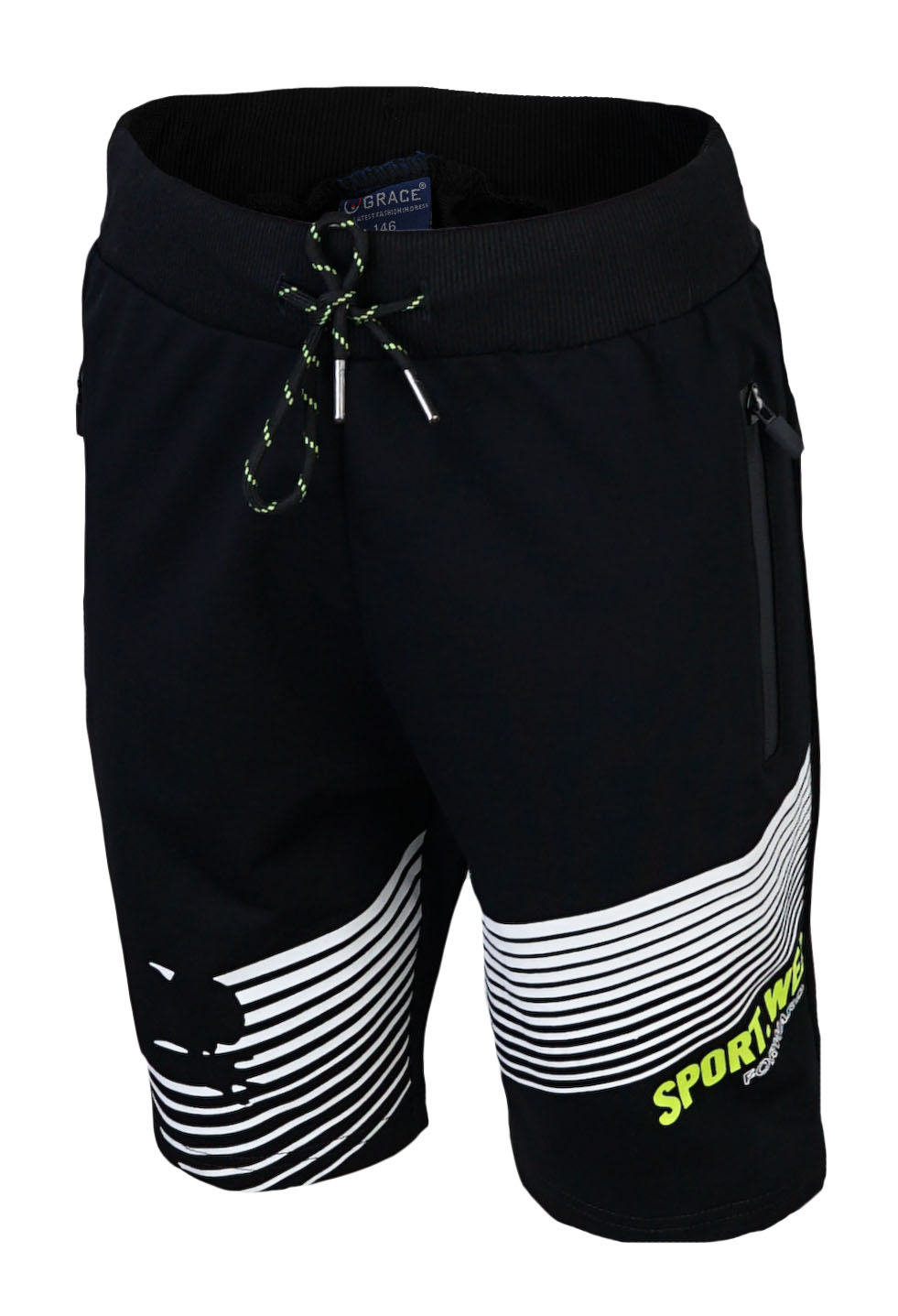 

Chłopięce krótkie spodenki dresowe 11013 black 146