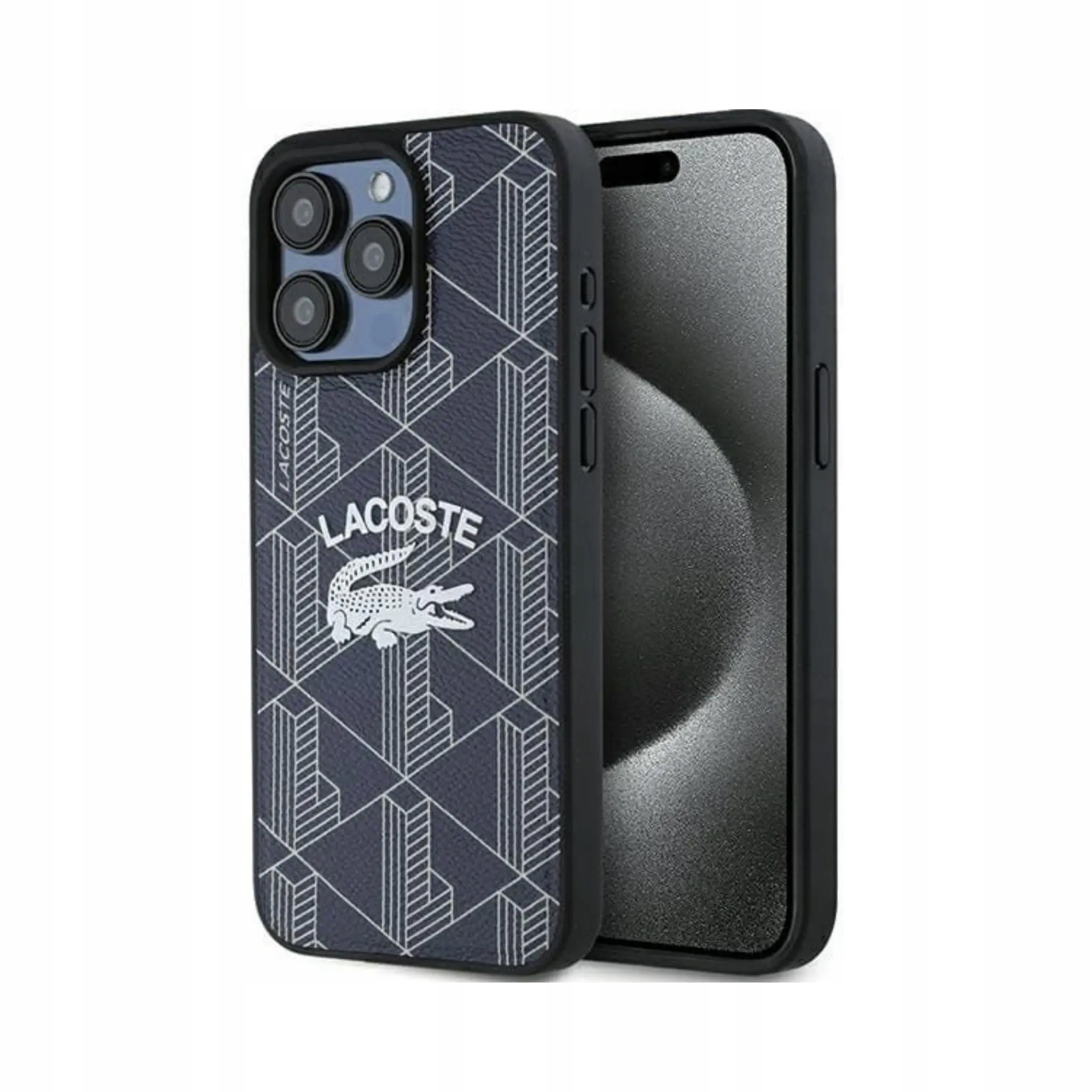 Etui Lacoste Hardcase Monogram Vintage Logo MagSafe Navy iPhone 15 Pro