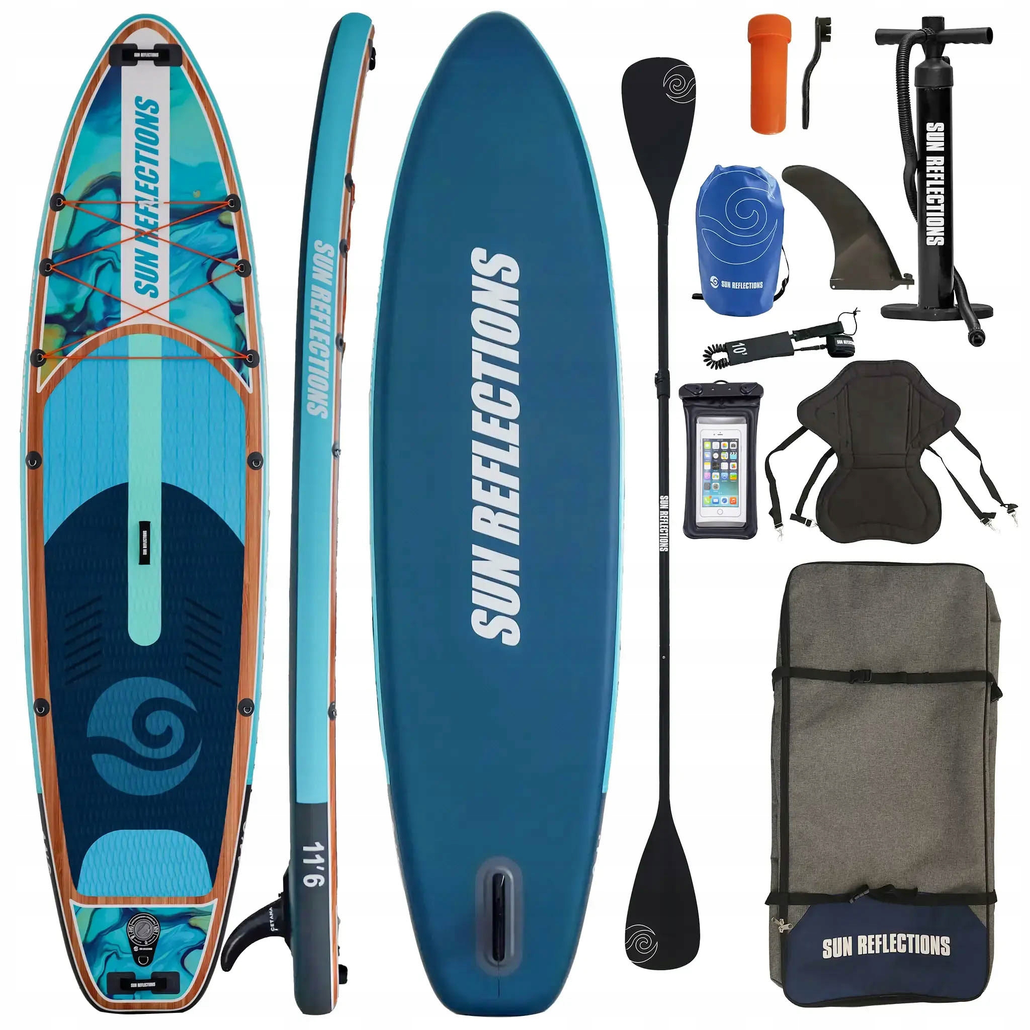 Deska Sup Pompowana Sun Reflections L 11'6" Combo