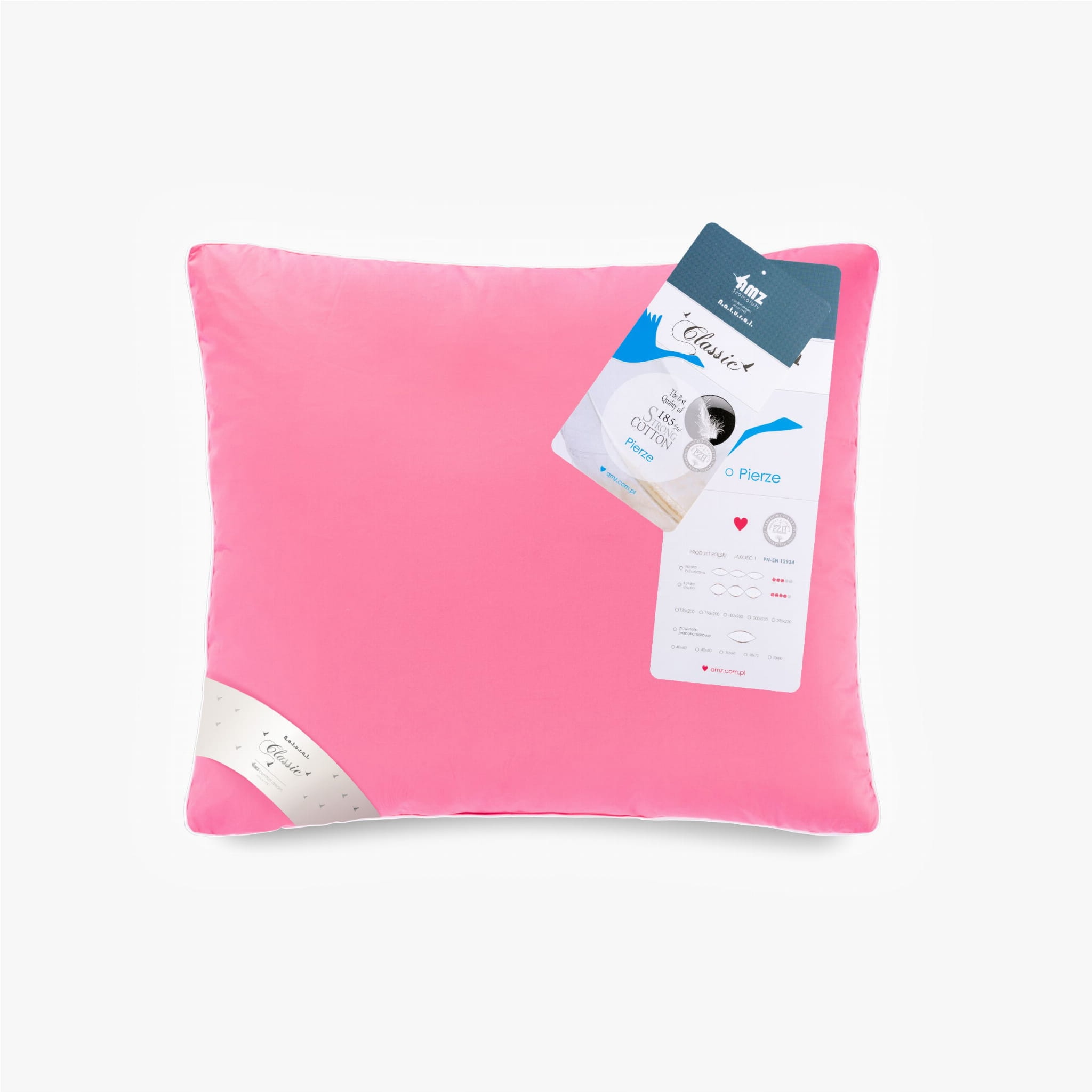 Amz Polštář Husí peří 70x80 Růžová Přírodní