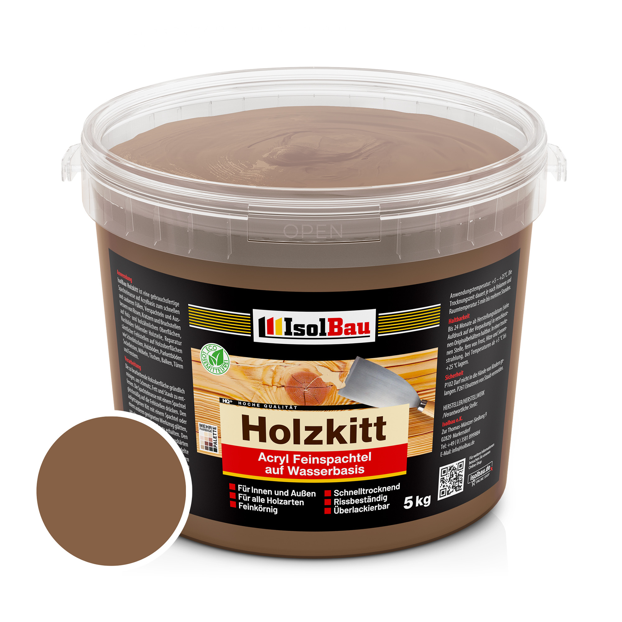 IsolBau Kit na dřevo Holzkitt 5 kg (č. 4) Ořech Tmavý