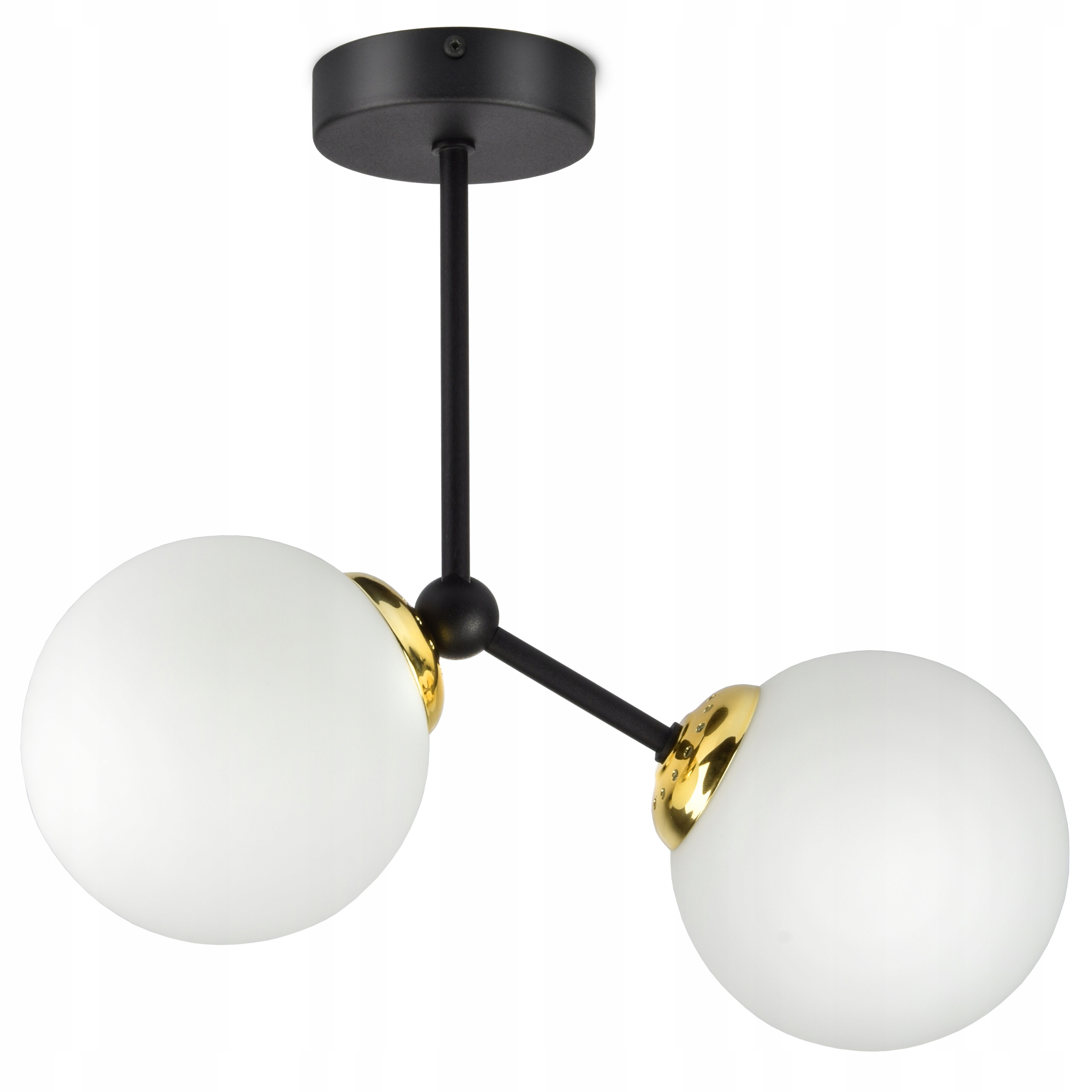 Závěsná Stropní Lampa Lustr Černá Zlatá Koule