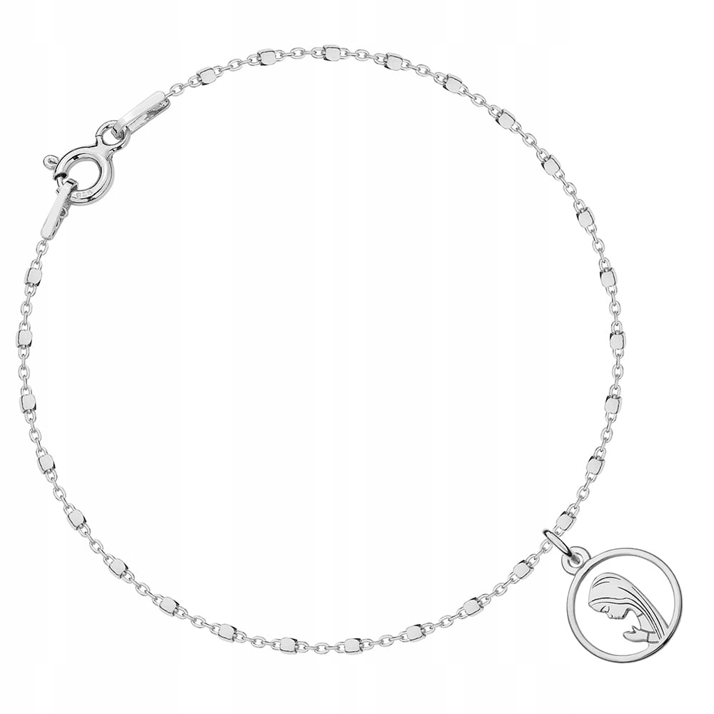 

Bransoletka srebrna medalik z matką Boską Fatimską