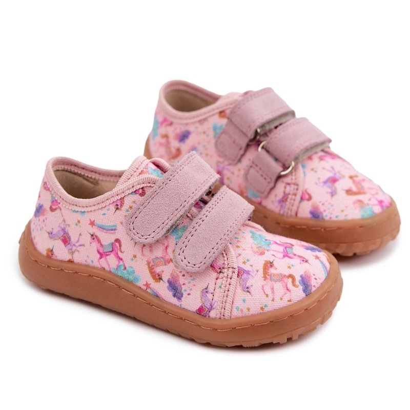 Kapcie Dziecięce Barefoot Jenorożce Froddo Canvas G1700440-26 Różowe 20
