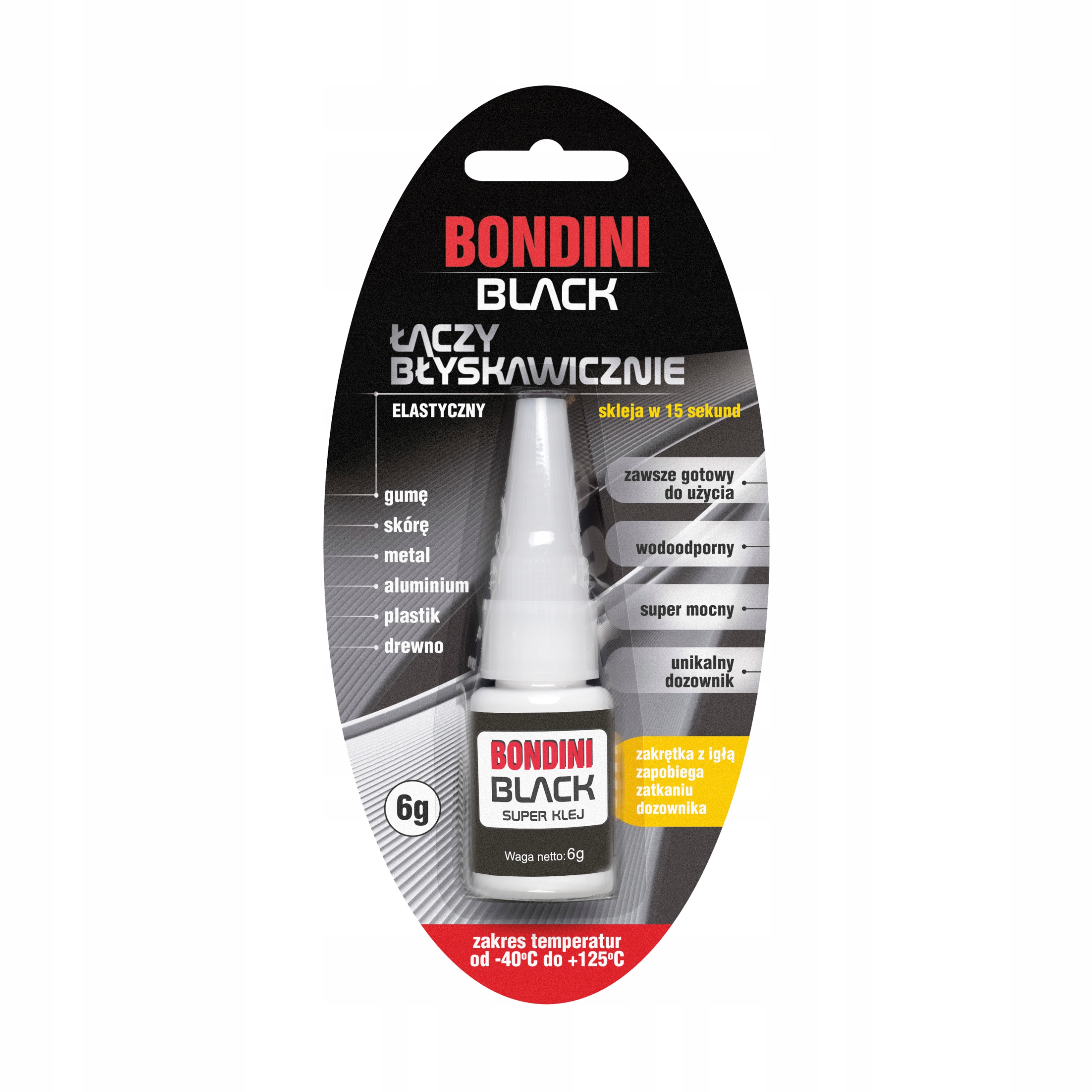 Bondini Plus klej cyjanoakrylowy mocny wodoodporny błyskawiczny Czarny 6G
