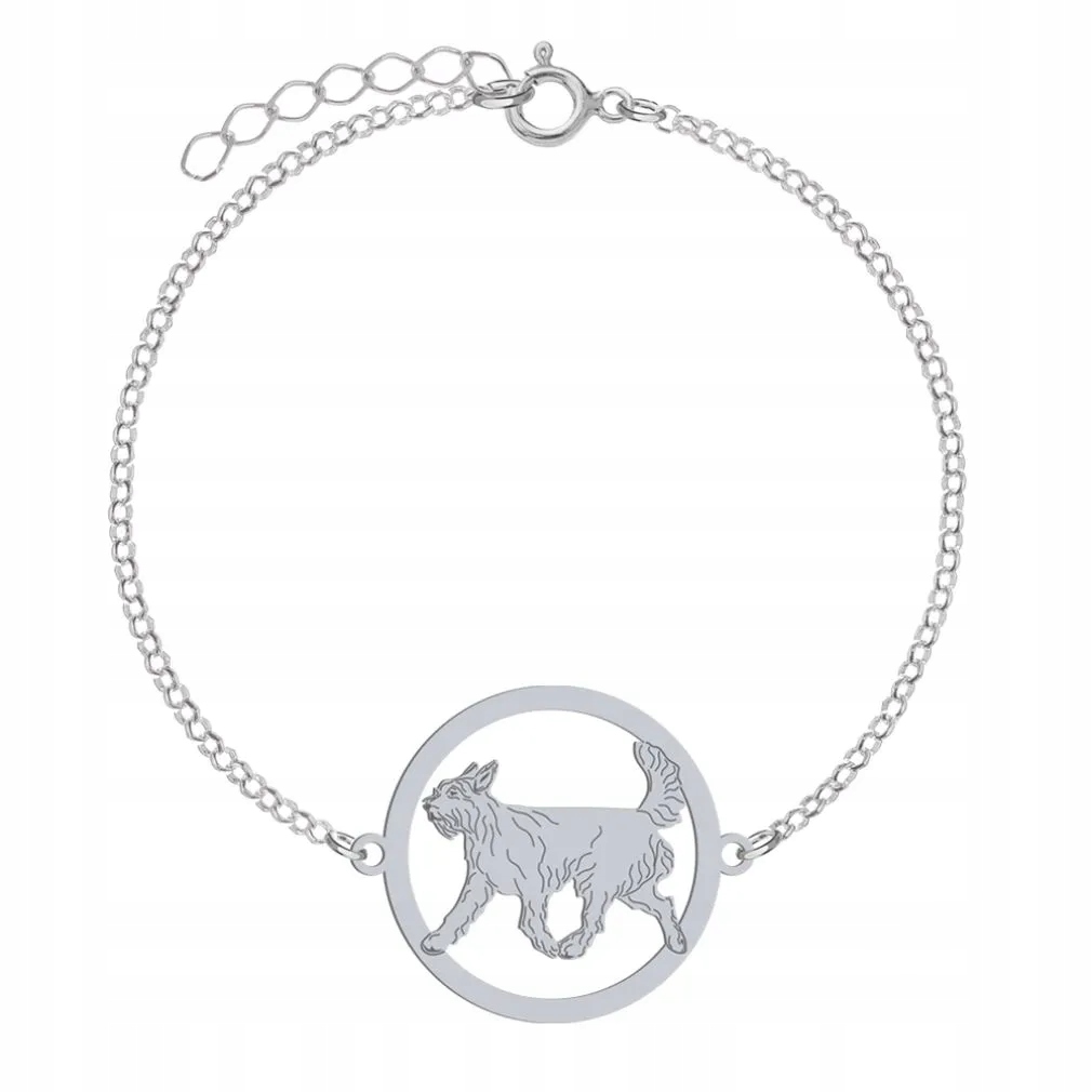 Stříbrný náramek s psem Pikardský ovčák Stříbro 925 Šperky Gravírování